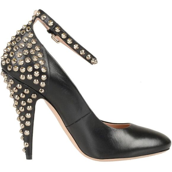 Miu Miu Leather Metal Studs High Heel Pumps Shoes IT 38; Black - Picture 2 of 7
